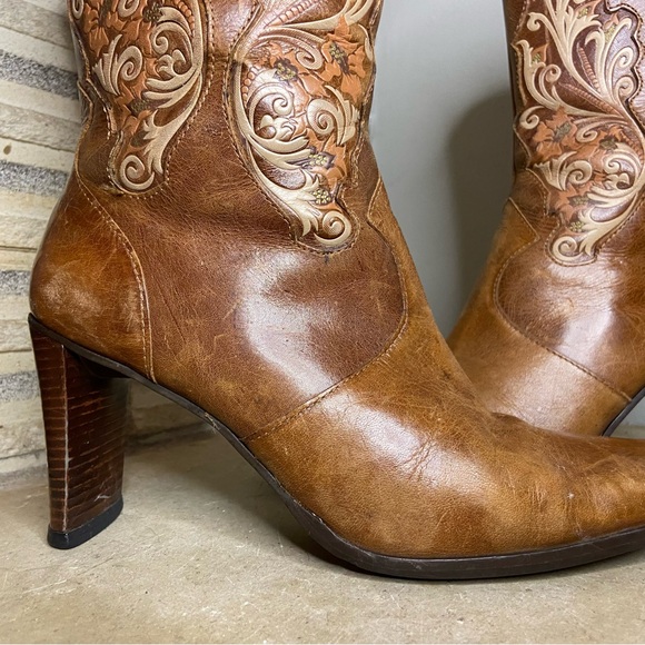 Vintage Matisse Brown Embroidered Western Boots Size 7 - Picture 3 of 13